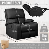 LAFWELL Rocking Recliner Chair, Massage Rocker Recliner Chair with Vibration Massage and Heat, USB and Type-C Ports,360° Swivel Faux Leather Chairs, Living Room, Bedroom, Nursery, RV, Black LAFWELL