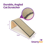 SmartyKat Sisal Angle Ramp Cat Scratcher for Indoor Cats & Kittens, Durable Sisal & Wood Scratching Pad, Includes Catnip, Gray/Taupe SmartyKat