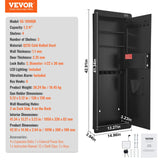 VEVOR 42.91" Tall Wall Gun Safe, 4-Tier Hidden Gun Safe with Keypad & Fingerprint, 3 Removable Shelves & 6 Key Holders, Q235 Cold-Rolled Steel Gun Safe with LED Light, Vibration Alarm, Holster & Stock VEVOR