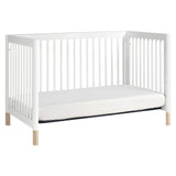 Babyletto Gelato 4-in-1 Convertible Crib with Toddler Bed Conversion in White and Washed Natural, Greenguard Gold Certified babyletto