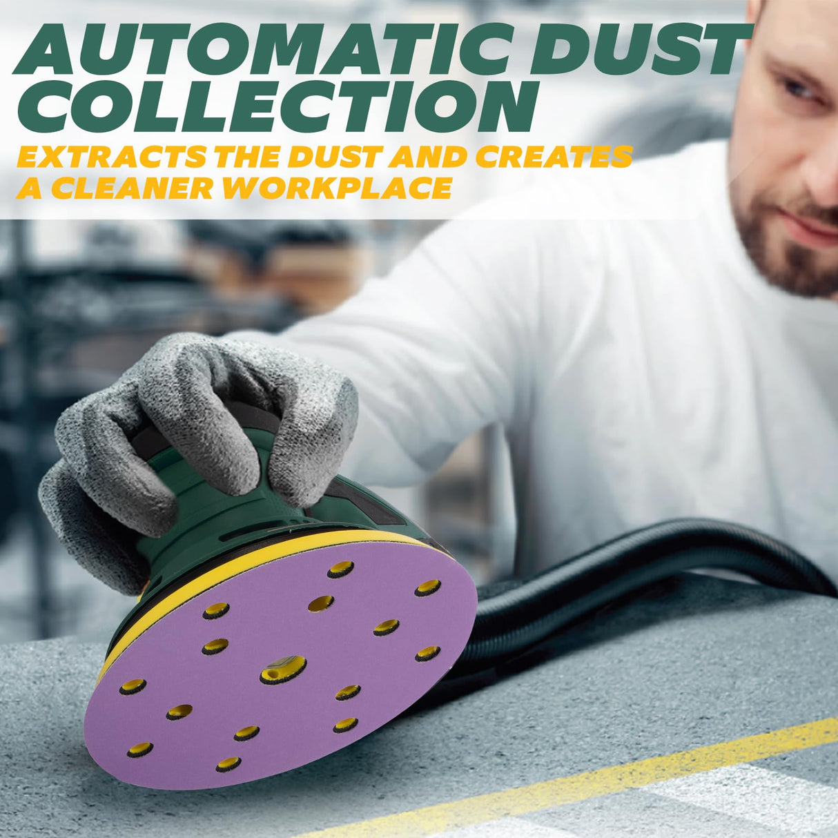 KUIMIT Electric Random Orbital Sander, 350W brushless motor with 5&6-inch pads, 4000-10000RPM Electric Palm Sander for Woodworking, Sanding and Polishing KUIMIT