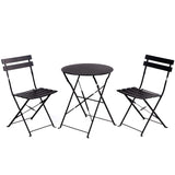 Grand patio Premium Frame Patio Bistro Set, Folding Outdoor Patio Furniture Sets, 3-Piece Patio Set of Folding Patio Table and Chairs, Black Grand patio