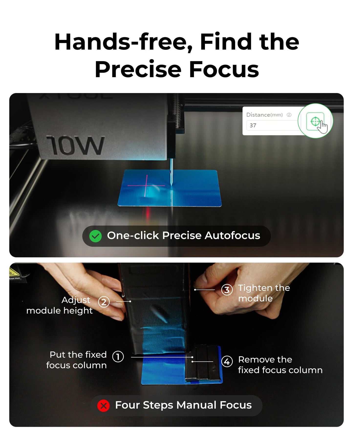 xTool S1 10w Laser Engraver, Acrylic Laser Cutter Machine with Air Assist for Laser Cutter, Laser Cutter Machine with xTool Laser Engraver Enclosure, - WoodArtSupply