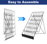 Suuiwau 6 Tier Wire Countertop Rack,18" Wide Metal Book Display Rack Magazine Rack with Sign Channel,Foldable Retail Vendor Booth Display Stand for Greeting Card,Brochure,Art Print,CD,Craft,Comic Suuiwau