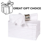 BEDDING CRAFT Set of 12 Cotton Cloth Dinner Napkin 18x18 White with Hemstitched Mitered Corners – Perfect for Wedding Dinner Parties and Table Decorations, Thanksgiving, Chritsmas Bedding Craft
