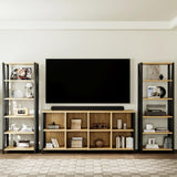 CABZOON 63" 8 Cube Horizontal Bookshelf Long Bookshelf Wood Cube Storage Organizer Wood Cubby Bookcase for Living Room Maple CABZOON