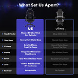 Big and Tall Gaming Chair with Footrest 350lbs, Computer Gamer Chair, High Back PC Gaming Chairs with Wide Seat, Lumbar Support, Armrest for Adults-Black COLAMY