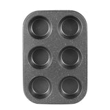 Walooza Muffin Cupcake Pan, Muffin Tins Nonstick 6, Muffin Top Cookie Cheese Cake Pan for Baking, Toast Oven Baking Supplies Small Cake Pans Muffin Cups Non Stick Walooza
