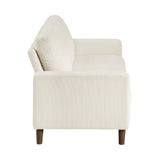 Lexicon Modern Loveseat, Corduroy Fabric Upholstered Loveseat Sofa, Small Couch with Brown Legs, Track Arms, Comfy Couch for Living Room/Bedroom/Apartment, 2-Seater, Beige Lexicon