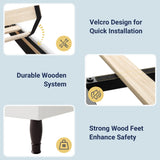 Allewie Queen Bed Frame with Adjustable Velvet Tiara Headboard, Upholstered Diamond Button Tufted Platform Bed, Wood Slats Support, No Box Spring Needed, Mattress Foundation, Easy Assembly, White Allewie