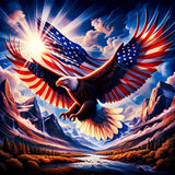 4th of July Diamond Art Painting Kits for Adults, Patriotic 5D Diamond Painting Dots Art Kits for Adults Beginner, Easy DIY Crystal Full Round Gem Art Paint by Diamond, Home Wall Decor 14 x 14 in BYGFHLYW