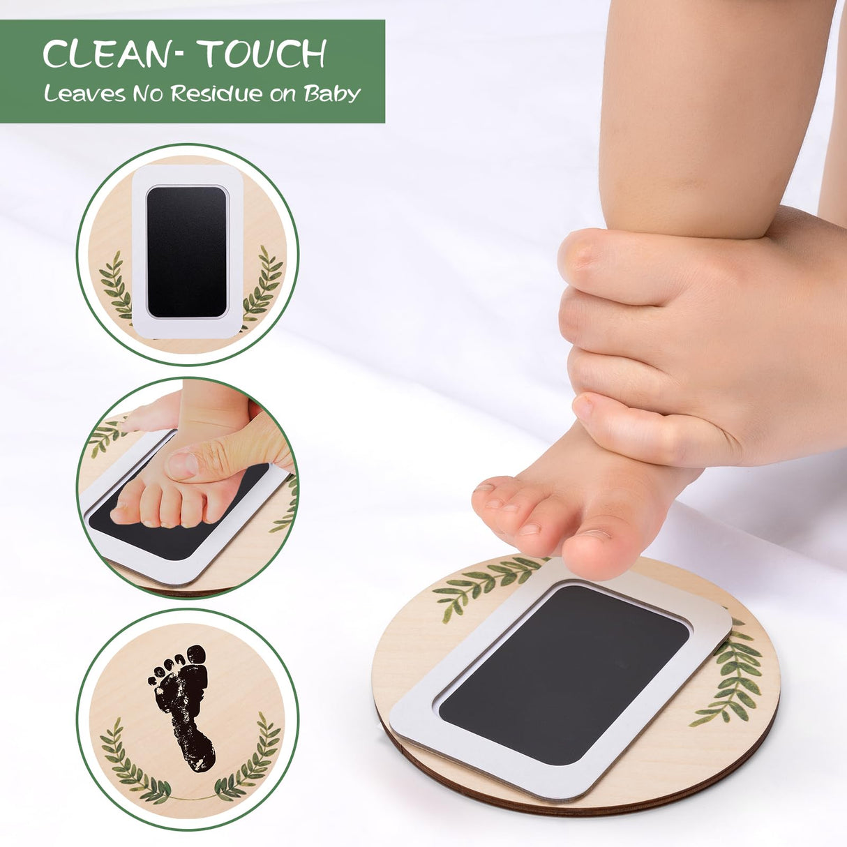 Baby Announcement Sign for Welcome Baby - Double-Sided Hello World Newborn Name Sign for Hospital with Marker and Stand, Wooden Birth Announcement Giftacity