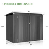 Jolydale 79 Cu. Ft Premium Storage Shed 3.3 x 5.6 FT Outside Metal Trash Shed Waterproof Outside Storage with Lid Chain Storage Trash Can Weeding Tools, for Garden, Backyard, Patio (Black) Jolydale