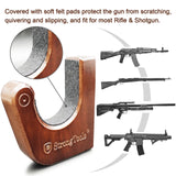 StrongTools Hardwood Gun Rack for Rifle Shotgun Bow, Solid Wood Wall Mount Hold Up Displays Horizontal Wooden Rifle Hanger and Shotgun Hooks StrongTools