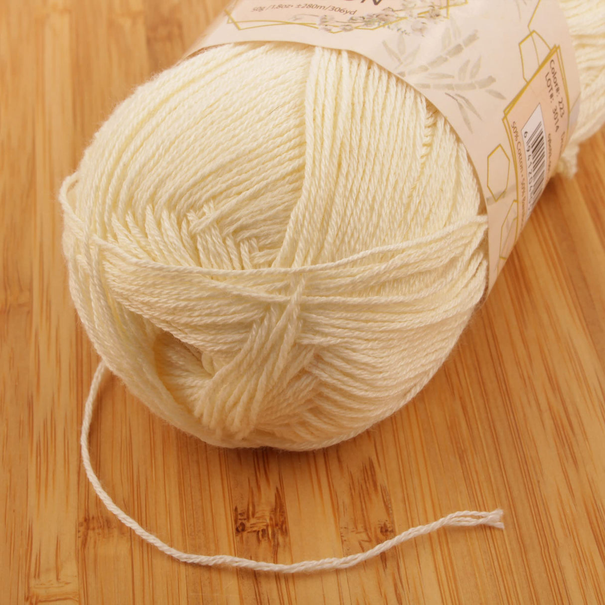 JubileeYarn Baby Soft Bamboo Cotton Yarn - 50g/Skein - Almond Milk - 4 Skeins BambooMN