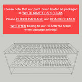 HESHUYU Wooden Paint Brush Holder 105 Holes Paintbrush Holder Organizer Paint Brush Stand Rack with Silicone Rings for Pens Pencils Artist HESHUYU