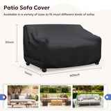 Outdoor Furniture Covers Waterproof, Gorpche 3-seater Outdoor Sofa Cover, Heavy Duty Lawn Patio Furniture Covers with Upgrade Fastener Windproof Buckle Straps, Outdoor Couch Cover - 60"W x 34"D x 30"H Gorpche