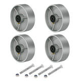 LONGRUNFORU 6" x 2" Industrial Casters, Steel Cast Iron Wheel - Heavy Duty Caster -Set of 4 Caster with 5000 lbs Capacity, Roller Bearing-1/2 Bore, Replacement Wheel for Platform Trucks(4 Pack) LONGRUNFORU