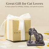 Young's Inc. Cat Figurine - Cute Cat Statue - Whimsical Cat Decor for Cat Lovers - Cat Collectibles and Meditation Decor - Cat with Eye Glasses - 4'' L X 3'' W X 5'' H Young's Inc