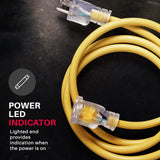 75ft Power Outdoor Extension Cord & Indoor - Waterproof Electric Drop Cord Cable - 3 Prong SJTW, 12 Gauge, 15 AMP, 125 Volts, 1875 Watts, 12/3 by LifeSupplyUSA - Yellow (1 Pack) LifeSupplyUSA