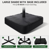 OLILAWN 10ft Patio Umbrella with Base Included, Outdoor Offset Cantilever Umbrella w/Upgraded Yarn-dyed Fabric Shade, Sturdy 8 Rids, Easy Tilt Adjustment, for Pool Deck Porch Backyard Garden,Beige OLILAWN