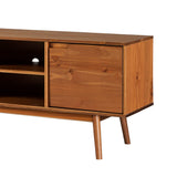 Walker Edison Modern 2 Door Solid Wood Stand for TVs up to 65 Inches, 58 Inch, Caramel Walker Edison