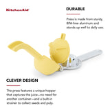 KitchenAid Citrus Juice Press Squeezer for Lemons and Limes with Seed Catcher and Pour Spout, Lemon, 8 inches KitchenAid