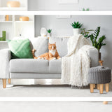 Maitys 4 Inch Round Solid Furniture Legs Furniture Wooden Replacement Feet Chair Dresser Couch Legs Table Cabinet Sofa Legs Footstool DIY Projects for Home (Wood,24 Pcs) Maitys