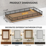 Toilet Paper Basket Organizer – Acacia Wood Toilet Tank Tray with Metal Frame, Back of Tank or Top Bathroom Counter Storage – Black & Acacia Modern Decor Focusonit