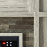 LIVILAND 48" Electric Fireplace with Realistic Flame Effect - Gray LIVILAND