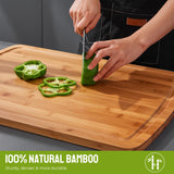 30 x 20 Inch Extra Large Bamboo Cutting Boards - BEZIA 3XL Stove Top Cover Chopping Board - Meat Cutting Board for BBQ - Turkey Carving Board - Extra Large Charcuterie Boards with Juice Groove BEZIA