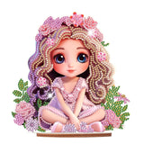Pretty Princess Girl Pattern Table Top Diamond Painting Ornament Kits, DIY Special Shape Beads 5D Diamond Art Christmas Home Office Desktop Decorations Ornaments antor