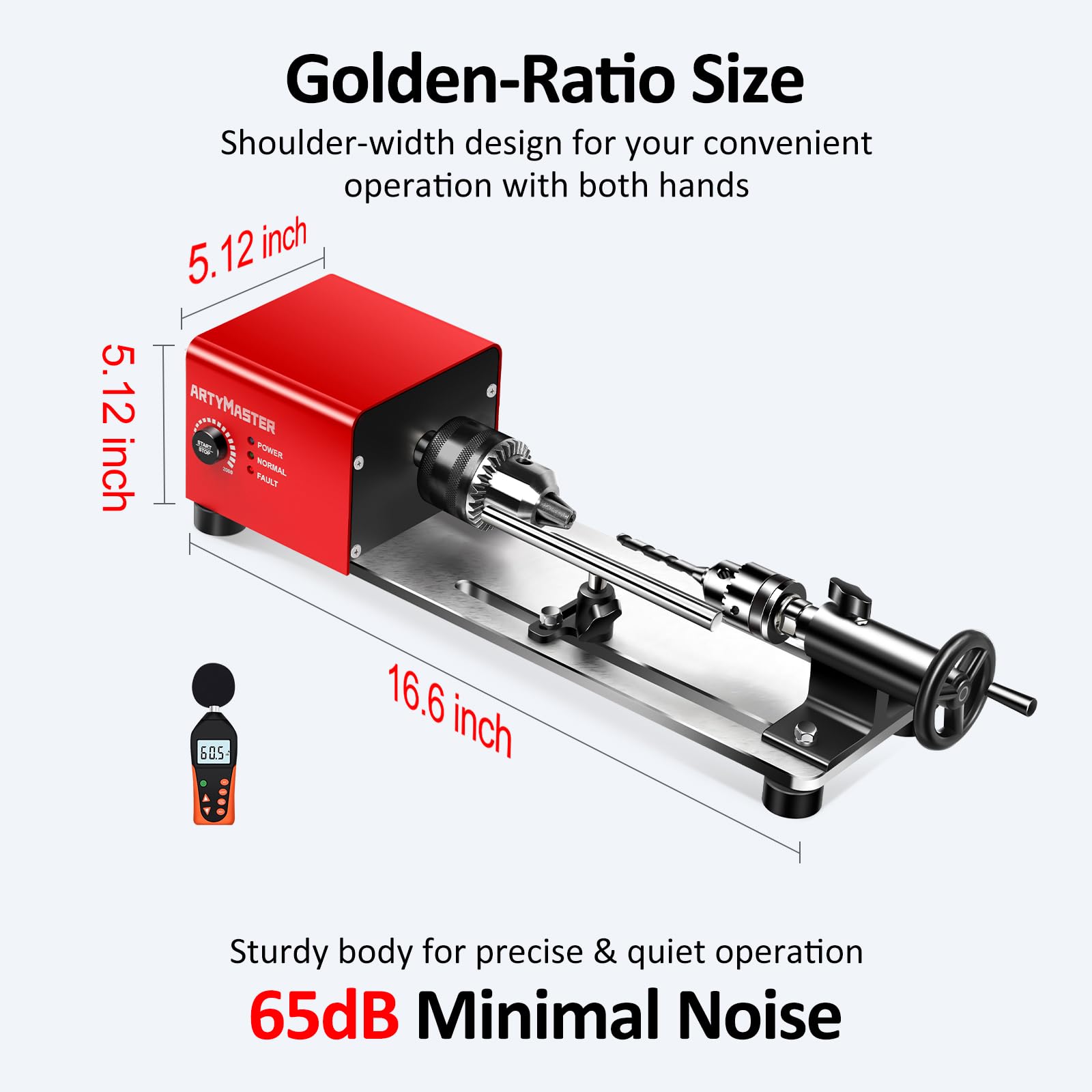 Mini Lathe, WM101A Mini Wood Lathe Machine, 24VDC 96W Power Lathe, Small Benchtop Lathe with Wood Turning Lathe Tools Kits, Infinitely Variable Speed, Professional for DIY Woodworking. - WoodArtSupply