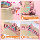 Cyandream Sentro 32 Needles Mushroom Smart Double Needles Knitting Loom Machines for Kids and Beginners, Circular Knitting Loom Weaving Kit for Hats, Scarves, Socks Cyandream