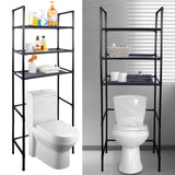 NICECHEF Over The Toilet Storage Shelf, 3 Tier Storage Cabinet Over Toilet, Multifunctional Over The Toilet Rack, Bathroom Organizer Freestanding Toilet Shelf Space Saver (Black) NICECHEF