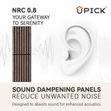 Upick Foldable Acoustic Wall Panels, 4 Pack 48" x 12.6" MDF Slat Wood Panels for Wall, Sound Absorbing Wall Panels for Interior Wall Decor, Walnut Upick