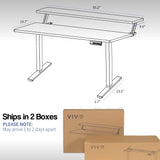 VIVO Electric 2-Tier Height Adjustable 55 x 30 inch Stand Up Desk, Dual Tier Adjustable Shelf Table Top, Standing Workstation with Memory Controller, Home and Office Furniture, Black, DESK-KIT-1B2TB VIVO