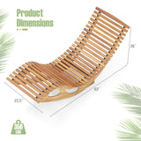 Tangkula Outdoor Chaise Lounge Chair, Acacia Wood Rocking Sun Lounger with Slatted Backrest and Seat, Wooden Rocker Lounge Chair for Patio, Garden and Poolside Tangkula