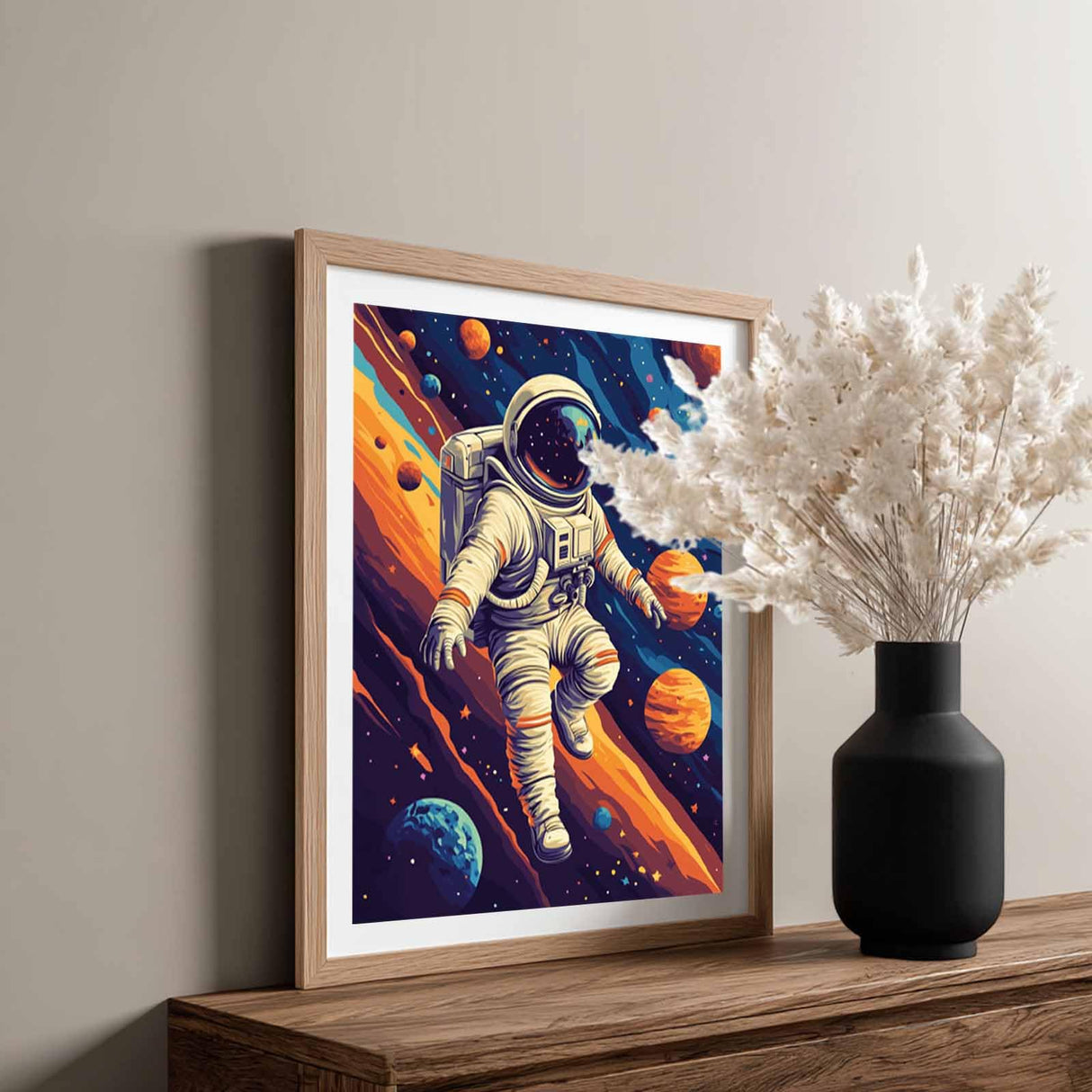 Space Paint by Number, Astronaut Paint by Numbers for Adults, Planets Canvas Wall Art, Universe Landscape Acrylic Painting for Gift, Abstract Home Wall Decor(16x20inch, No Frame) Cawpom