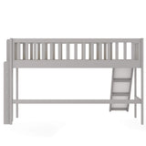 Bellemave Twin Size Loft Bed for Kids,Low Loft Bed with Slide and Ladder,Wood Loft Bed Twin for Girls Boys,Grey Bellemave