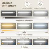 HOMCOM 71" Kitchen Pantry Cabinet with LED Motion Sensor Light, Tall Storage Cabinet with 6 Door Shelves, Drawer & Adjustable Shelves, for Living & Dining Room, Gray HOMCOM
