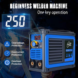 HGNVGZ Stick Welder,Portable Welder Machine 110V IGBT Digital Display LCD Upgraded MMA-250A Welding Machine,Hot Start Arc Force Anti-stick Mini Welde (Blue) HGNVGZ
