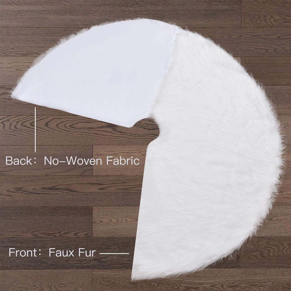 YEAHOME Christmas Tree Skirt, 48 Inch White Soft Faux Fur Tree Skirts Plush Christmas Decorations, White Ornaments Christmas Tree Skirts Xmas Decorations Indoor Holiday Party Decor YEAHOME