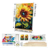 HeeBenor Framed Paint by Numbers Kit for Adults, Sunflower Paint by Number with Easel, DIY Flowers Acrylic Oil Painting Kit, Adult Paint by Number Kits Framed Canvas for Home Decor 8x12 Inch HeeBenor