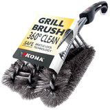 Kona 360 Clean Grill Brush – Powerful Grill Cleaner & BBQ Grill Brush for Outdoor Grill – Safe, Bristle BBQ Brush Grill Scraper, Accessory for Easy 30 Second Grill Cleaning - 18 Inch Long Handle Kona