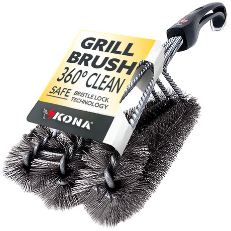 Kona 360 Clean Grill Brush – Powerful Grill Cleaner & BBQ Grill Brush for Outdoor Grill – Safe, Bristle BBQ Brush Grill Scraper, Accessory for Easy 30 Second Grill Cleaning - 18 Inch Long Handle Kona