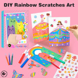 LEERYOUQU Rainbow Scratch Art for Kids, Squeegee Painting Kits, Magic Dot Scratch Painting Party DIY Gifts for Girls and Boys LEERYOUQU