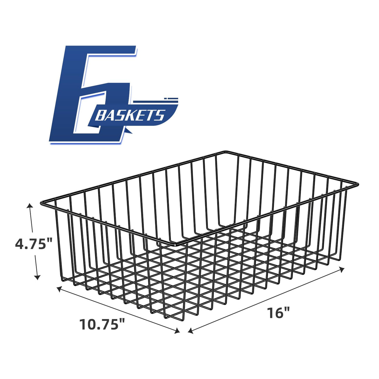 Simple Trending 6 Pack Large Wire Baskets for Organization, Metal Pantry Storage Baskets for Cabinet, Kitchen, Garage, Bathroom, Black Simple Trending