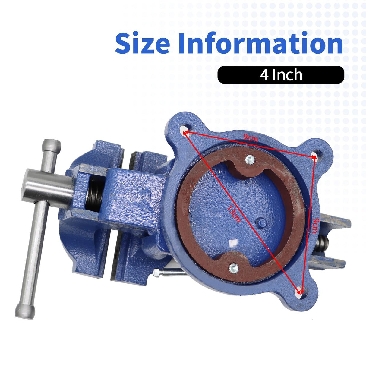 Nakkaa 4" Bench Vise Ductile Cast Iron Bench Vise with 360° Flexible Swivel Locking Base Heavy Duty Home Work 4 Inch Bench Vice Nakkaa