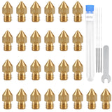 26pcs MK8 Nozzles Multi Size, 3D Printer Brass Hotend Nozzles 0.2mm/0.3mm/0.4mm/0.5mm/0.6mm/0.8mm/1.0mm with DIY Tools Compatible with Neptune 3 Series and More Slother